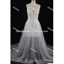 New Arrival Wholesale Sexy Strapless Lace short Wedding Dress with detachable skirt